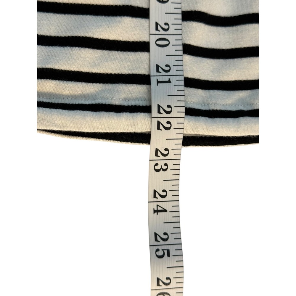 Madewell Womens Medium Striped Drawstring Hem Long Sleeve Cotton Top NZ385 White - Picture 6 of 7